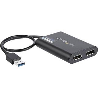 StarTech.com USB to Dual DisplayPort Adapter - 4K 60Hz - USB 3.0 (5Gbps) - external video adapter - DisplayLink DL-6950 - black