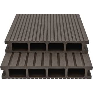 hule terrassebrædder med tilbehør WPC 10 m² 4 m mørkebrun