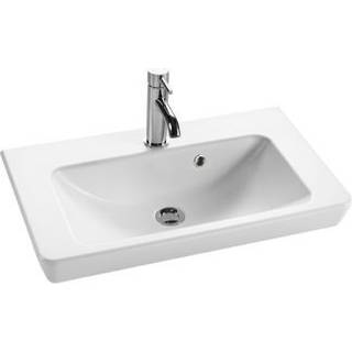 Scanbad Multo+ Lotto 65 x 38 cm porcelænsvask i blank hvid