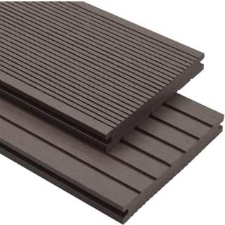 massive terrassebrædder med tilbehør WPC 10 m² 4 m mørkebrun