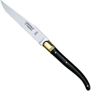 Steakkniv Sort Horn med 1 messingkrave - Laguiole Tradition