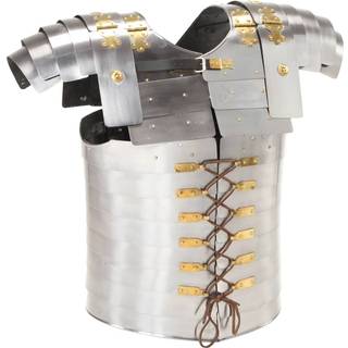 romersk ridderharnisk til rollespil stål sølvfarvet