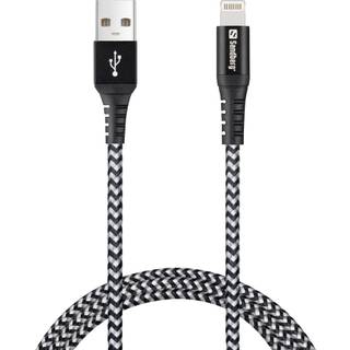 Sandberg Survivor USB - lightning kabel, 1 m, sort