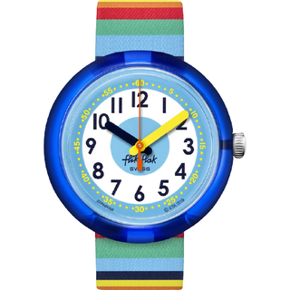 Flik Flak Stripybow Quartz Two-Tone Dial Multi Coloured Textile Strap Children’s Watch FPNP056