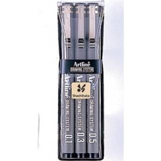 Artline Drawing System vandfast 3-sæt sort