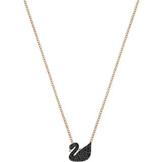 Swan Anhänger, Schwan, Klein, Schwarz, Roségold-Legierungsschicht