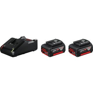 BOSCH 18V Sæt 2x batterier Li-Ion, 18V, 2Ah + Oplader