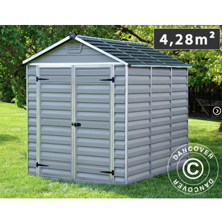 Redskabsskur Redskabsrum Haveskur polycarbonat SkyLight, Palram/Canopia, 1,85x2,29x2,17m,4,24m²,Grå