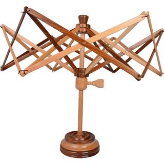 Scheepjes Paraplygarnvinde Bøgetræ/Rosentræ 1 stk garnvinde fra Scheepjes. Garnvinden er lavet i ubehandlet bøgetræ og rosentræ og er udformet nærmest som en paraply.