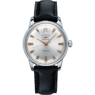 Longines L1.611.4.75.2 Heritage Sølvfarvet/Læder Ø35 mm