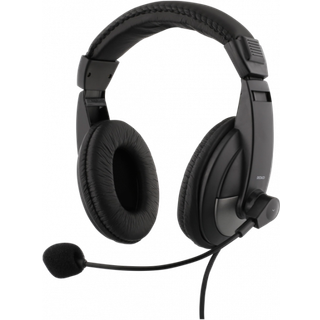 Deltaco over-ear headset med en volumeknap- Sort