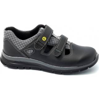 EURO-DAN Dynamic Sikkerhedssandal Sort skind m/velcro EN ISO 20345:2011 S1 SRC ESD Str. 48