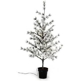 Lærketræ kunstigt i potte NORDIC WINTER 120 cm med sne og lys - 780-017