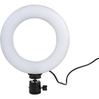 INF Roterbar selfie på stativ med LED-lys, 15 cm - sort