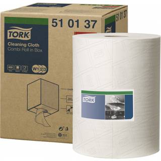 Tork W1/W2/W3 Aftørringsklud, Hvid, 1-lag, 1 rl