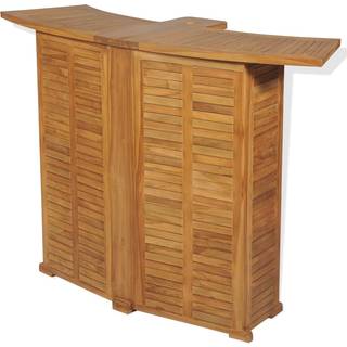 foldbart barbord 155x53x105 cm massivt teaktræ