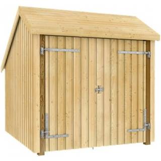 PLUS cykelskur i 1 modul åben, natur/nåletræ, 5,7 m²
