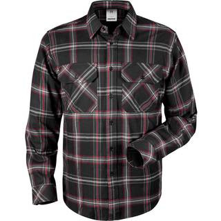 FRISTADS® SORT TERNET FLANELL Oekotex® certificeret skjorte m/brystlommer L/Æ (150 g/m²) Str. L