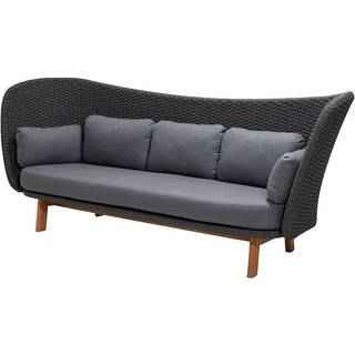 Cane-line Peacock Wing 3-personers sofa Mørkegrå med grå hynde