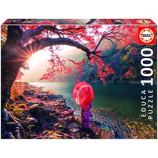 Educa - Sunrise in Katsura River - 1000 Piece Jigsaw Puzzle - Puzzle Lim Inkluderet - Fuldf?rt billedm?l 26,8 """" X 18,9 """" - Alder 14+ (18455)