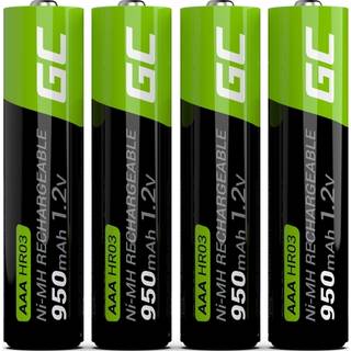 Green Cell Rechargeable AAA-Batteri 950mAh, 1.2V, 4-pak