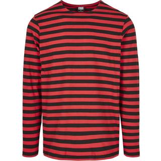 Urban Classics Regular Stribet Langærmet Thirt Fire red / Sort - M