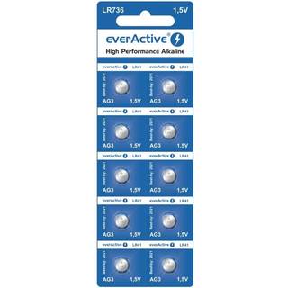 EverActive AG3 LR736/LR41 alkaliske knapcellebatterier - 10 stk.