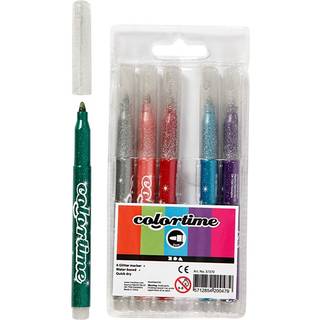 Colortime Glittertusch 2 mm - 6 Assorterede Farver