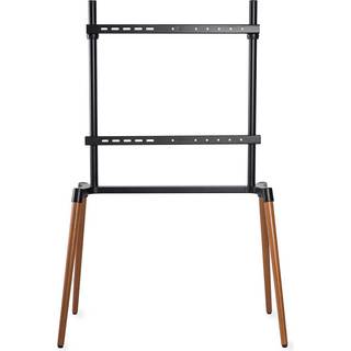 Nedis - TV Gulv Stand | 60 - 75 " | Maksimal vægt: 40 kg | Scandinavian Design | skrid rem | Snap-lock | Aluminium / Stål | Sort - TVSM7250BK