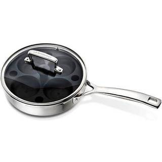 Le Creuset Sautépfanne mit Pochiereinsatz 3-Ply Edelstahl Antihaft 20cm