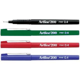 Artline fineliner 200 Fine 0.4 4-sæt