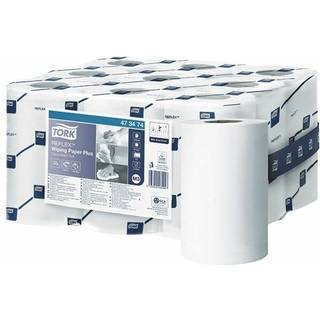 TORK Aftørringspapir Reflex M3 2-lag 67 m Hvid Ø12,7 cm Mini 9 rl (473474)