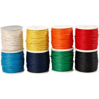Bomuldssnor, tykkelse 1 mm, ass. farver, 8x40 m/ 1 pk.