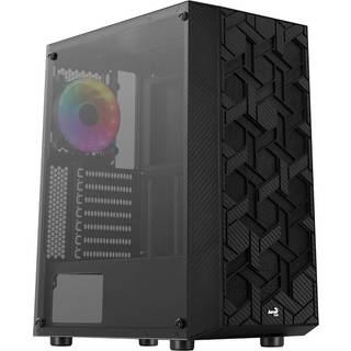 AeroCool Hive FRGB - Tempered Glass Edition - MDT - ATX - Kabinet - Miditower - Sort