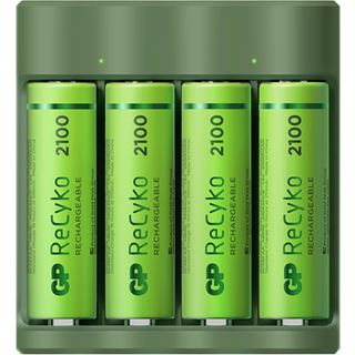 GP ReCyko B421 batterilader inkl. 4 stk AA batterier - 2100 mAh