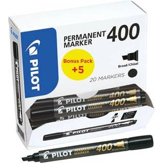 Pilot 504061 Mærkepen skråspids, 20-pak sort