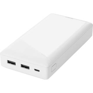 Powerbank - 20.000 mAh - 2 x USB-A - 2.1A/10.5W - Hvid