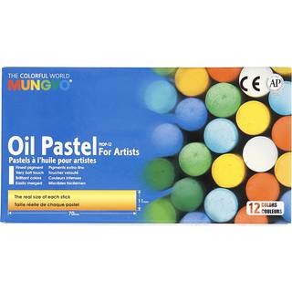 Mungyo Oliepastel - 12 Assorterede Farver, 7 cm