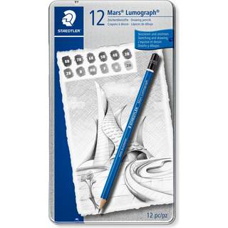 STAEDTLER Mars Lumograph Blyanter, 12 stk 12 stk Sekskantede skitseblyanter Længde: 146 mm.