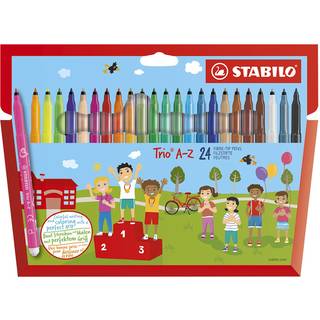 Stabilo Farvetusser Trio A-Z 24 stk - 0.7mm spids