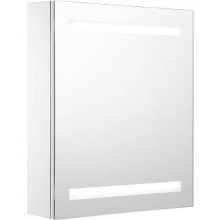 Badeværelsesskab Med Spejl + Led-Lys 50X13,5X60 Cm