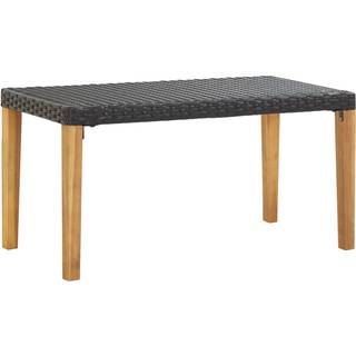 Havebænk 120 Cm Polyrattan Og Massivt Akacietræ - Grå