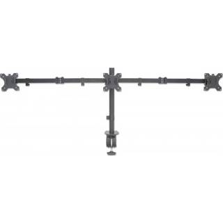 IC INTRACOM Manhattan Monitor Triple Desk Mount (clamp) 3 screens 10-27" Vesa 75x75 to 100x100mm 3 pivots (full motion) Height up to 44cm Max 14kg Black