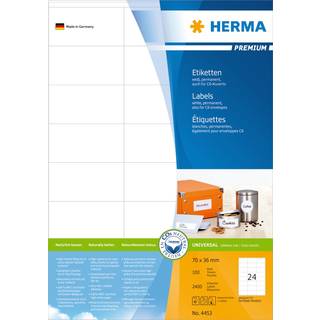 HERMA etiket Premium A4 100 70 x 36 mm, 2400 stk.