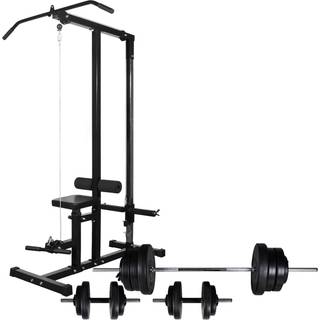 styrketårn med vægtstang- og håndvægtsæt 60,5 kg