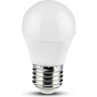 V-Tac 5W Smart Home krone LED pære - Tuya/Smart Life, virker med Google Home, Alexa og smartphones, E27, G45 - Dæmpbar : Via Smart Home, Kulør : RGB + CCT (Varm til Kold Hvid)