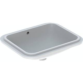Geberit VariForm håndvask til underlimning rektangulær: B1=45cm, T=44cm, Hanehul=Uden, Overløb=Synlig, Hvid / KeraTect