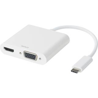 Deltaco USB-C docking station HDMI/VGA/USB-C 100