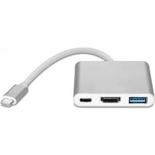 USB-C Multiport-adapter til USB, USB-C (USB PD), 4K HDMI-kompatibel sølv