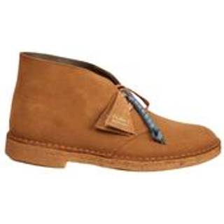 Clarkstil mænd. 26155481 Brune ørkenstøvler i læder (46), Fast, Ruskind, Blonder, Casual